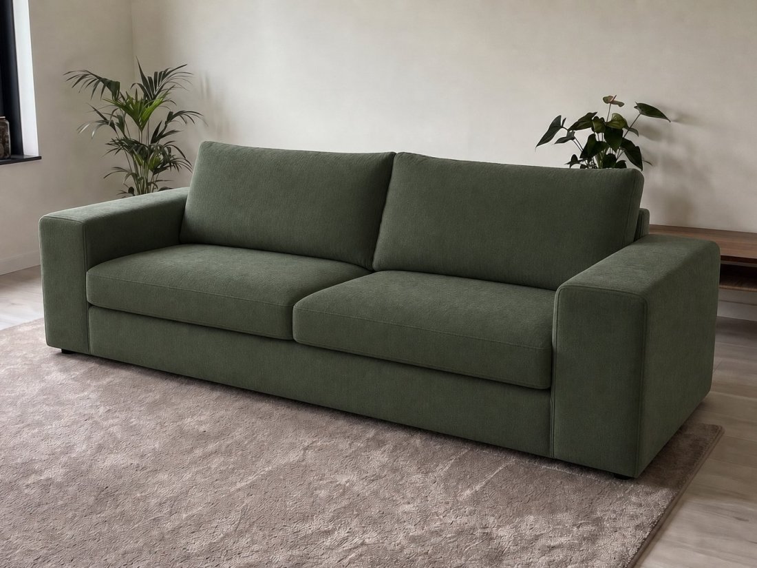 Loenen 2.5 zits in groen – kleurimpressie – A-meubel