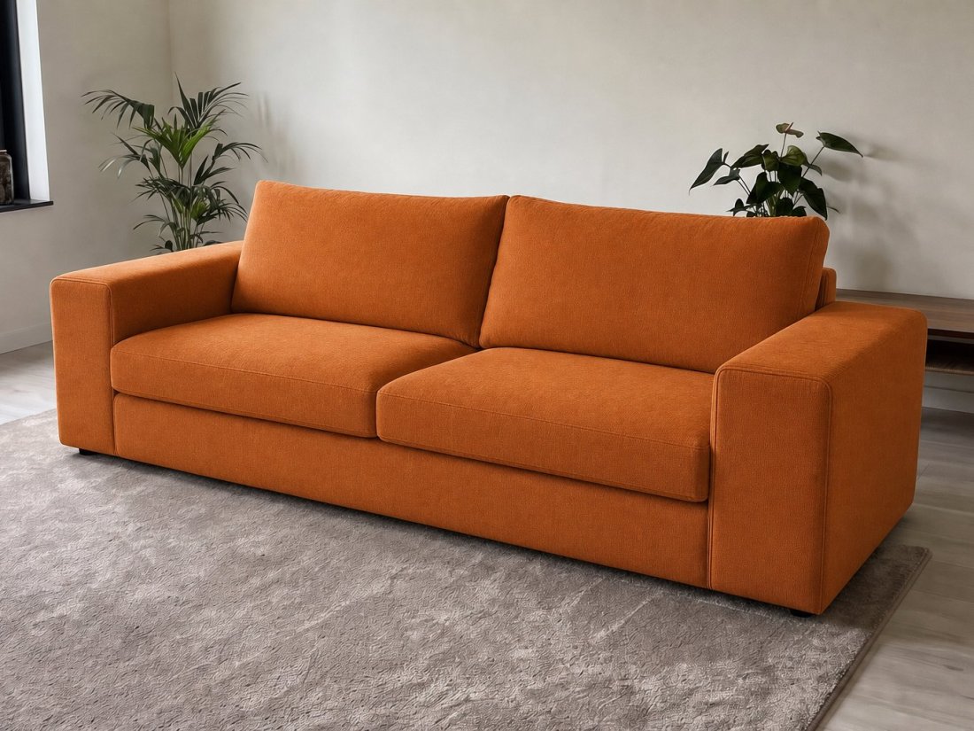 Loenen 2.5 zits in oranje – kleurimpressie – A-meubel