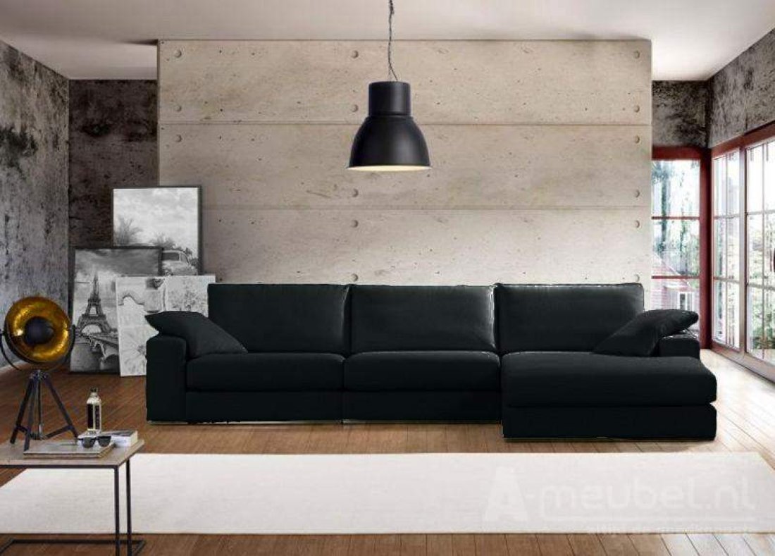 Amersfoort Longchair Zwart – A-meubel