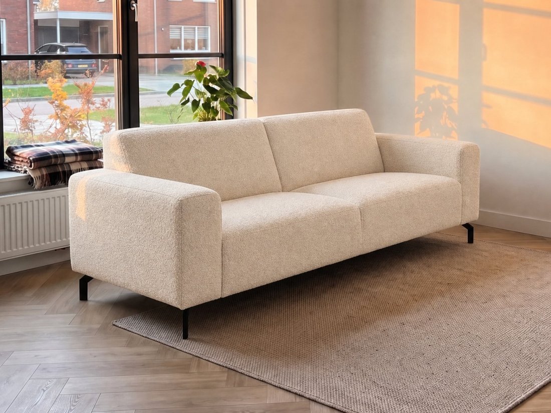 Maarssen 3 Zits in creme – kleurimpressie – A-meubel