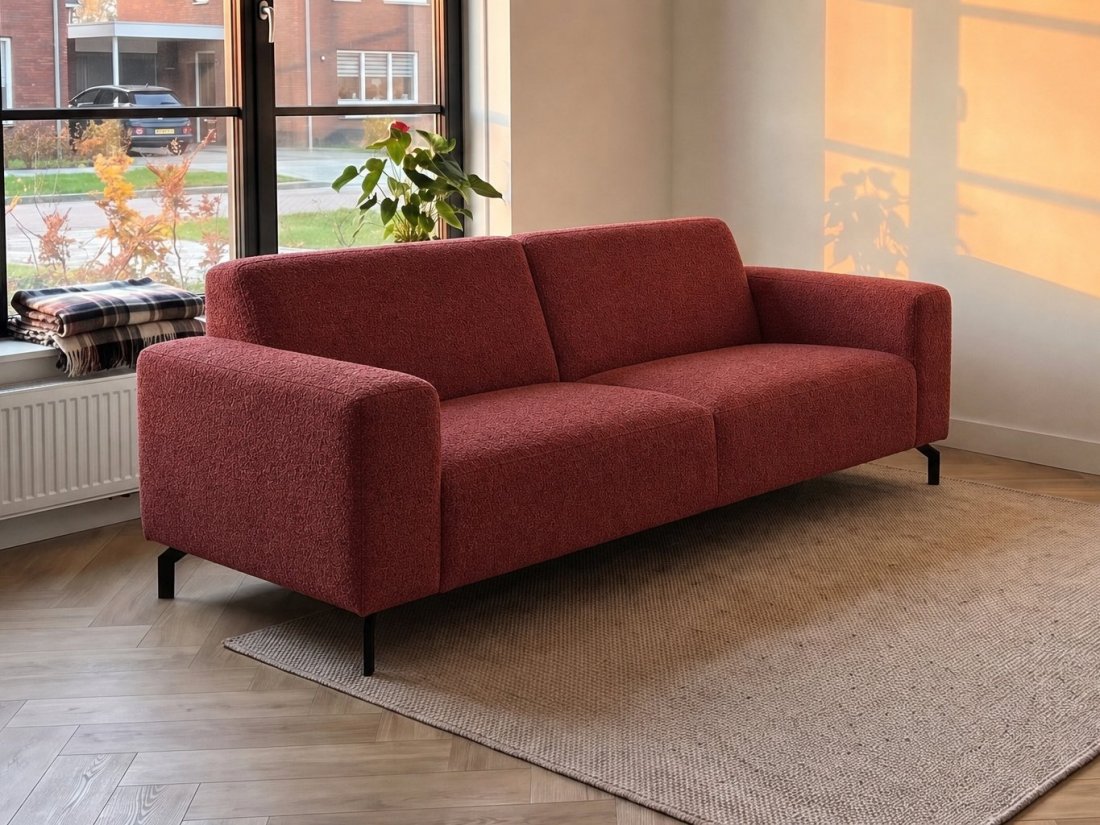Maarssen 3 Zits in rood – kleurimpressie – A-meubel