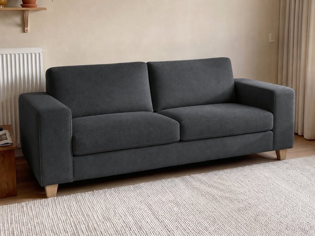 Maassluis 2 Zits Bank (Arm Klein 17cm) in antraciet – kleurimpressie – A-meubel
