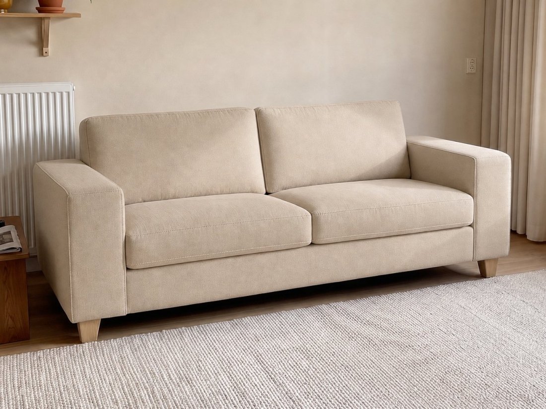 Maassluis 2 Zits Bank (Arm Klein 17cm) in beige – kleurimpressie – A-meubel
