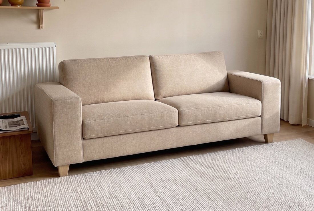 2 zits bank Maassluis 2 Zits Bank (Arm Klein 17cm) in beige – A-meubel