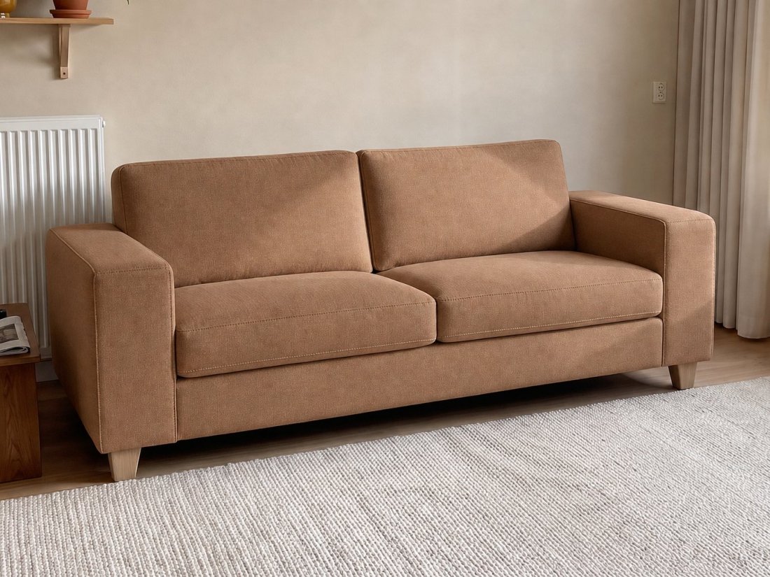 Maassluis 2 Zits Bank (Arm Klein 17cm) in bruin – kleurimpressie – A-meubel