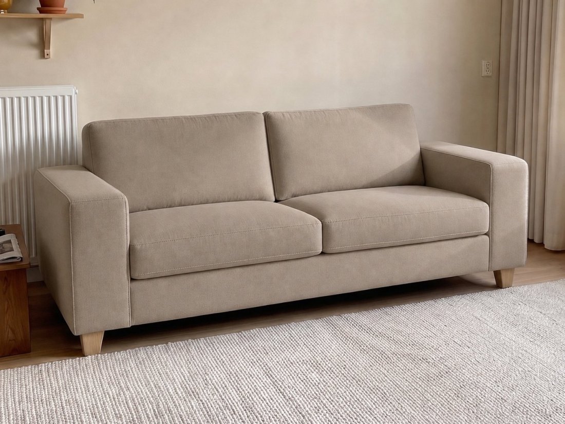 Maassluis 2 Zits Bank (Arm Klein 17cm) in taupe – kleurimpressie – A-meubel