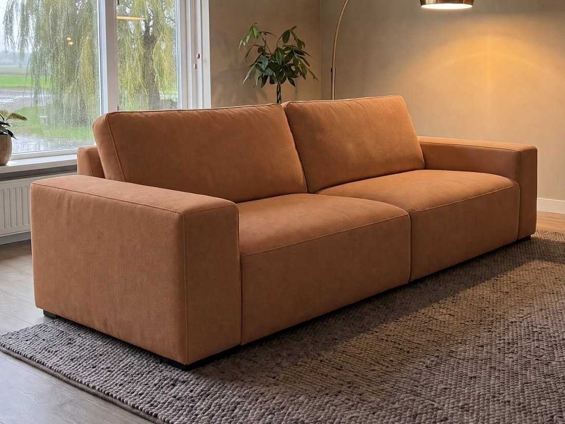 Marle 2.5 Zits in cognac – kleurimpressie – A-meubel