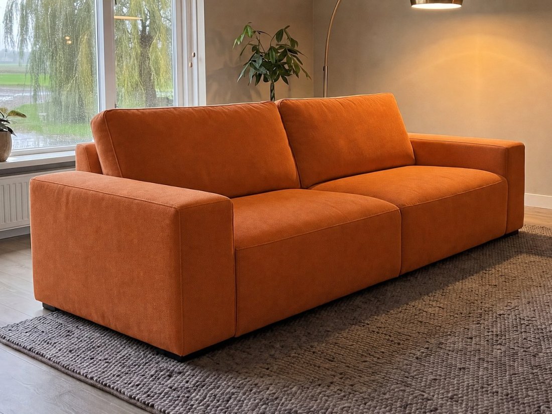 Marle 2.5 Zits in oranje – kleurimpressie – A-meubel