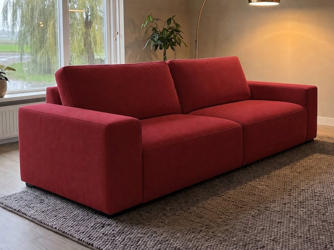 Marle 2.5 Zits in rood – kleurimpressie – A-meubel