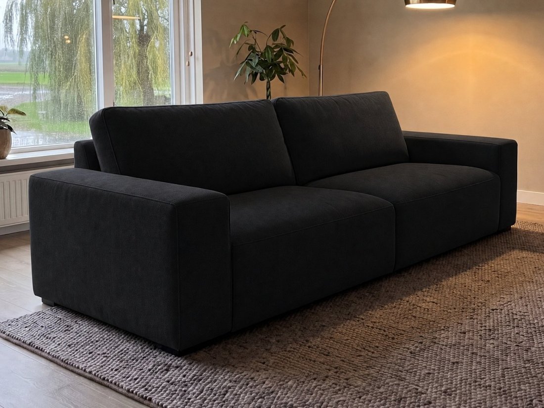Marle 2.5 Zits in zwart – kleurimpressie – A-meubel
