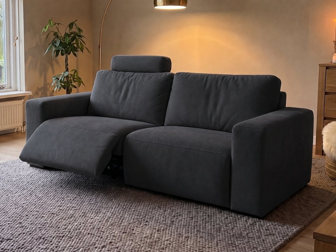 Marle 2 zits (1x Relax VSL Incl. 1X Hoofdsteun) in antraciet – kleurimpressie – A-meubel