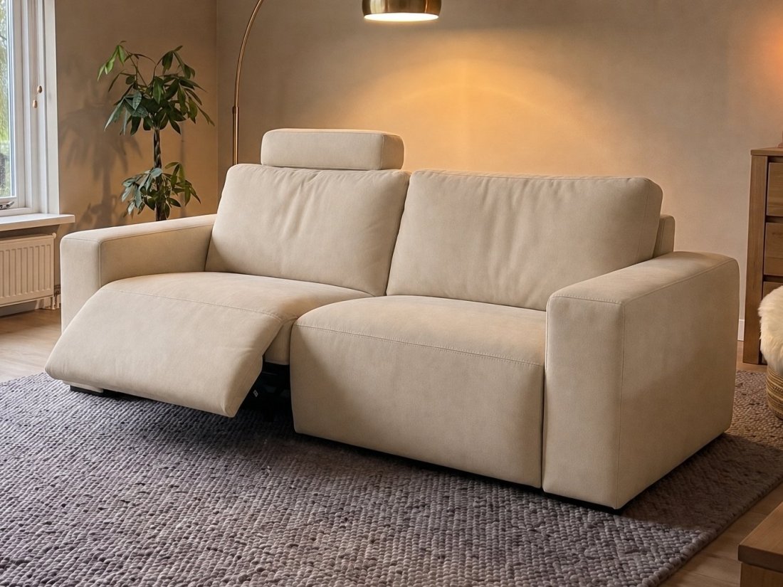Marle 2 zits (1x Relax VSL Incl. 1X Hoofdsteun) in beige – kleurimpressie – A-meubel
