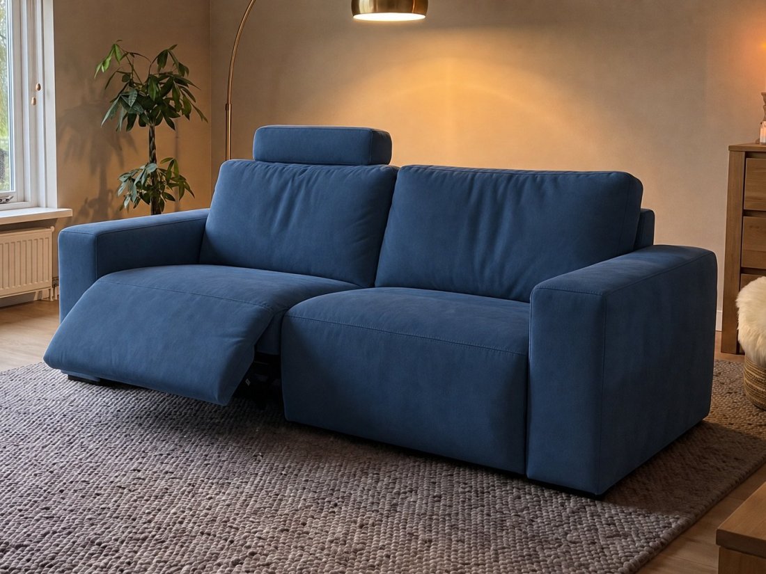 Marle 2 zits (1x Relax VSL Incl. 1X Hoofdsteun) in blauw – kleurimpressie – A-meubel