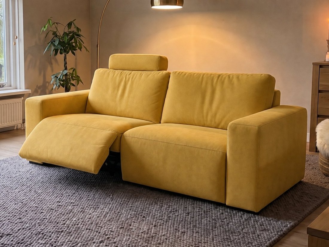 Marle 2 zits (1x Relax VSL Incl. 1X Hoofdsteun) in geel – kleurimpressie – A-meubel