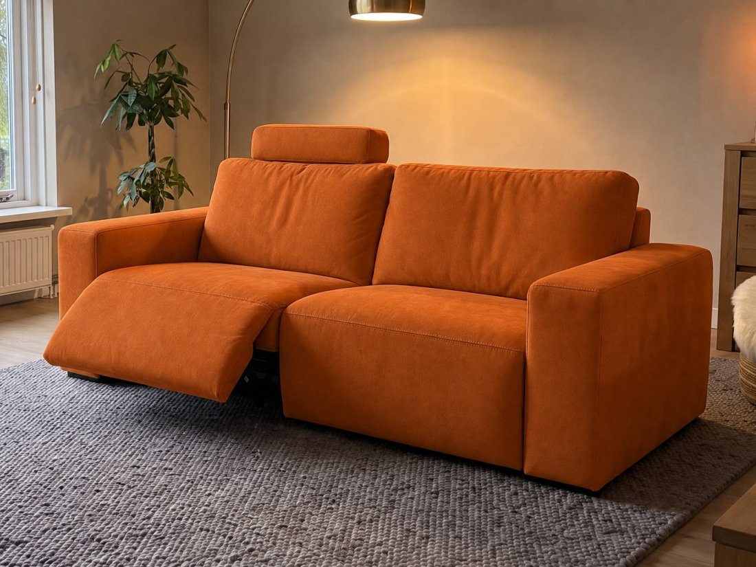 Marle 2 zits (1x Relax VSL Incl. 1X Hoofdsteun) in oranje – kleurimpressie – A-meubel