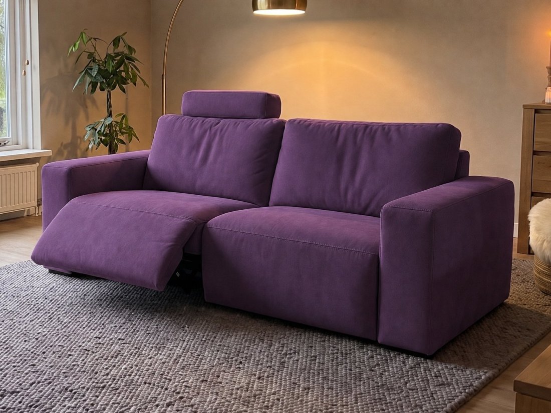 Marle 2 zits (1x Relax VSL Incl. 1X Hoofdsteun) in paars – kleurimpressie – A-meubel