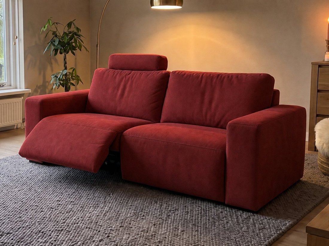 Marle 2 zits (1x Relax VSL Incl. 1X Hoofdsteun) in rood – kleurimpressie – A-meubel