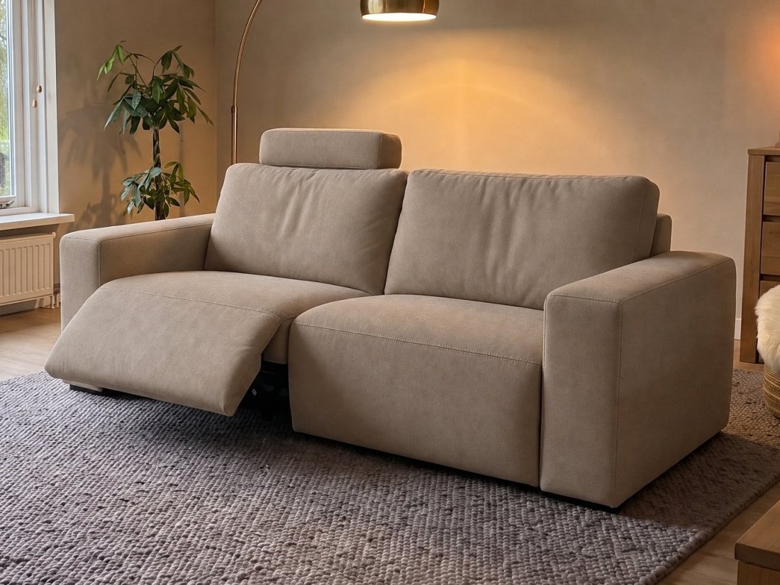 Marle 2 zits (1x Relax VSL Incl. 1X Hoofdsteun) in taupe – kleurimpressie – A-meubel