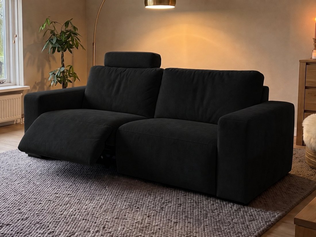 Marle 2 zits (1x Relax VSL Incl. 1X Hoofdsteun) in zwart – kleurimpressie – A-meubel