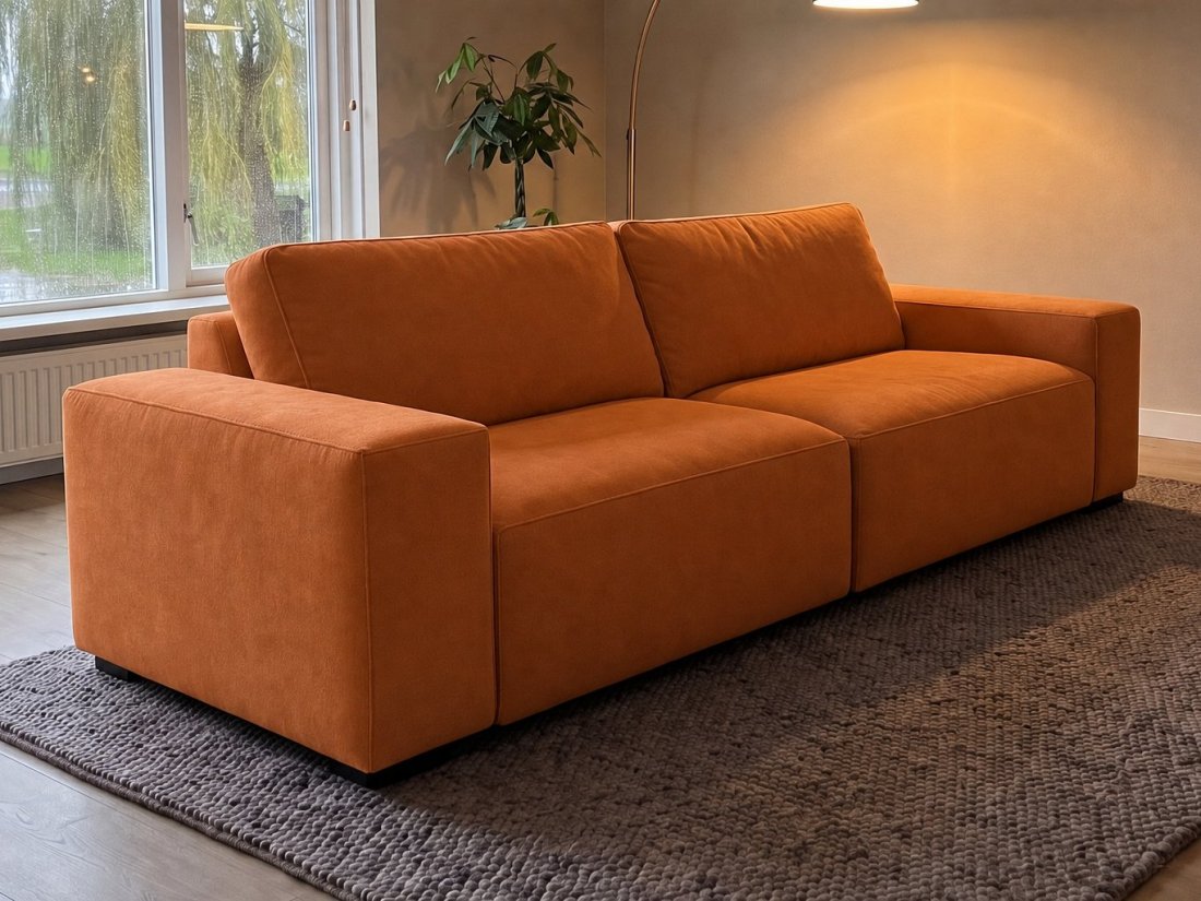 Marle 2 Zits in oranje – kleurimpressie – A-meubel