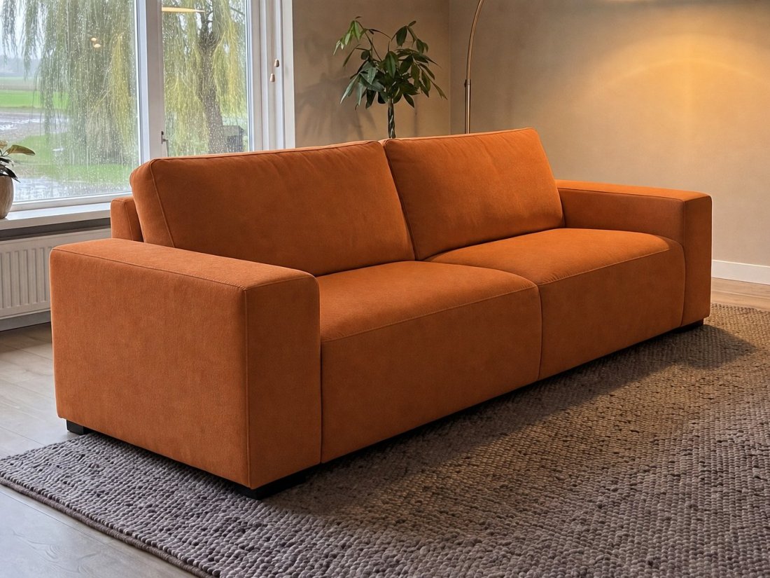 Marle 3 Zits in oranje – kleurimpressie – A-meubel