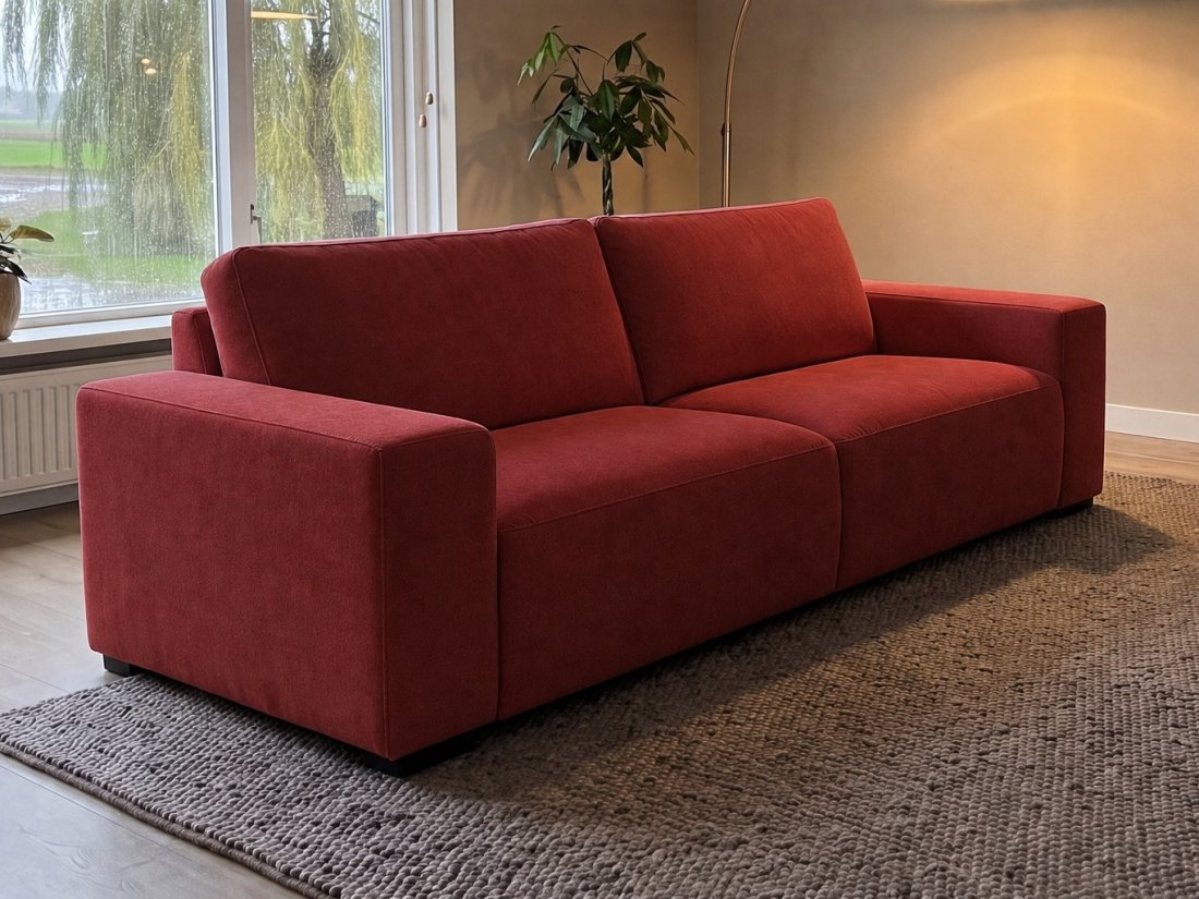 Marle 3 Zits in rood – kleurimpressie – A-meubel