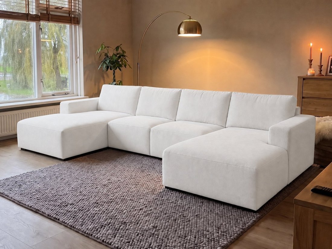 Marle Longchair + 2 Zits + Longchair in wit – kleurimpressie – A-meubel