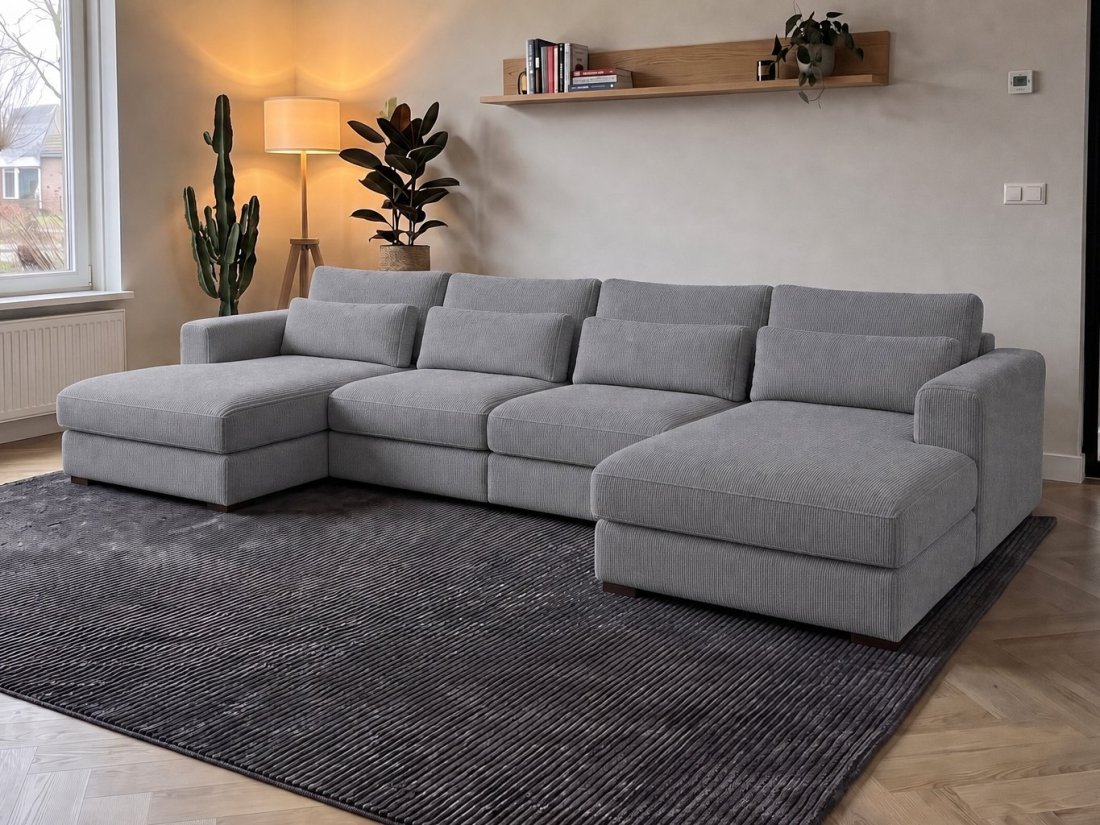Merselo Longchair + 2 + Longchair in grijs – A-meubel