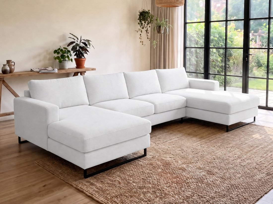 Naaldwijk Longchair + 2 + Longchair in wit – kleurimpressie – A-meubel