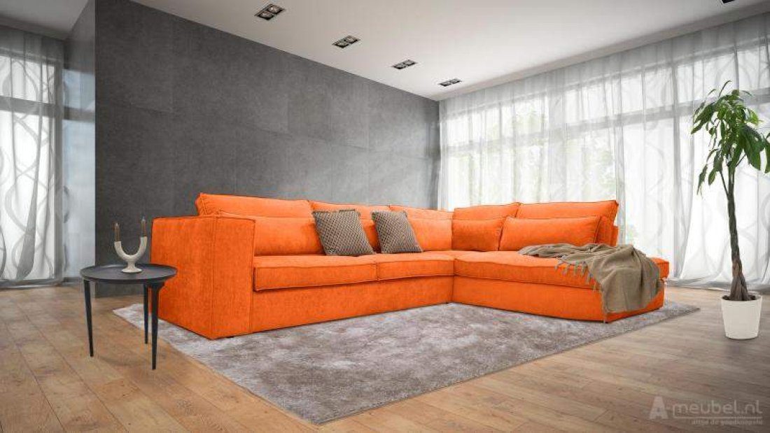 Blaricum Ottomaan Oranje – A-meubel