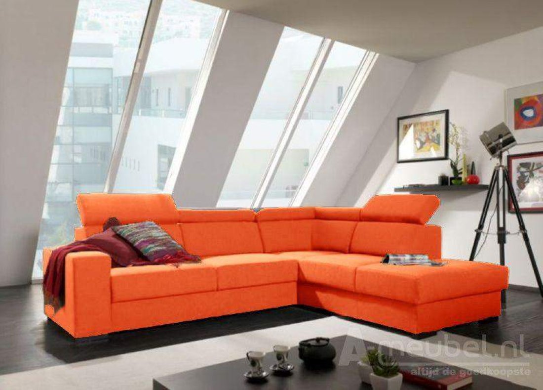Raalte Ottomaan Oranje – A-meubel