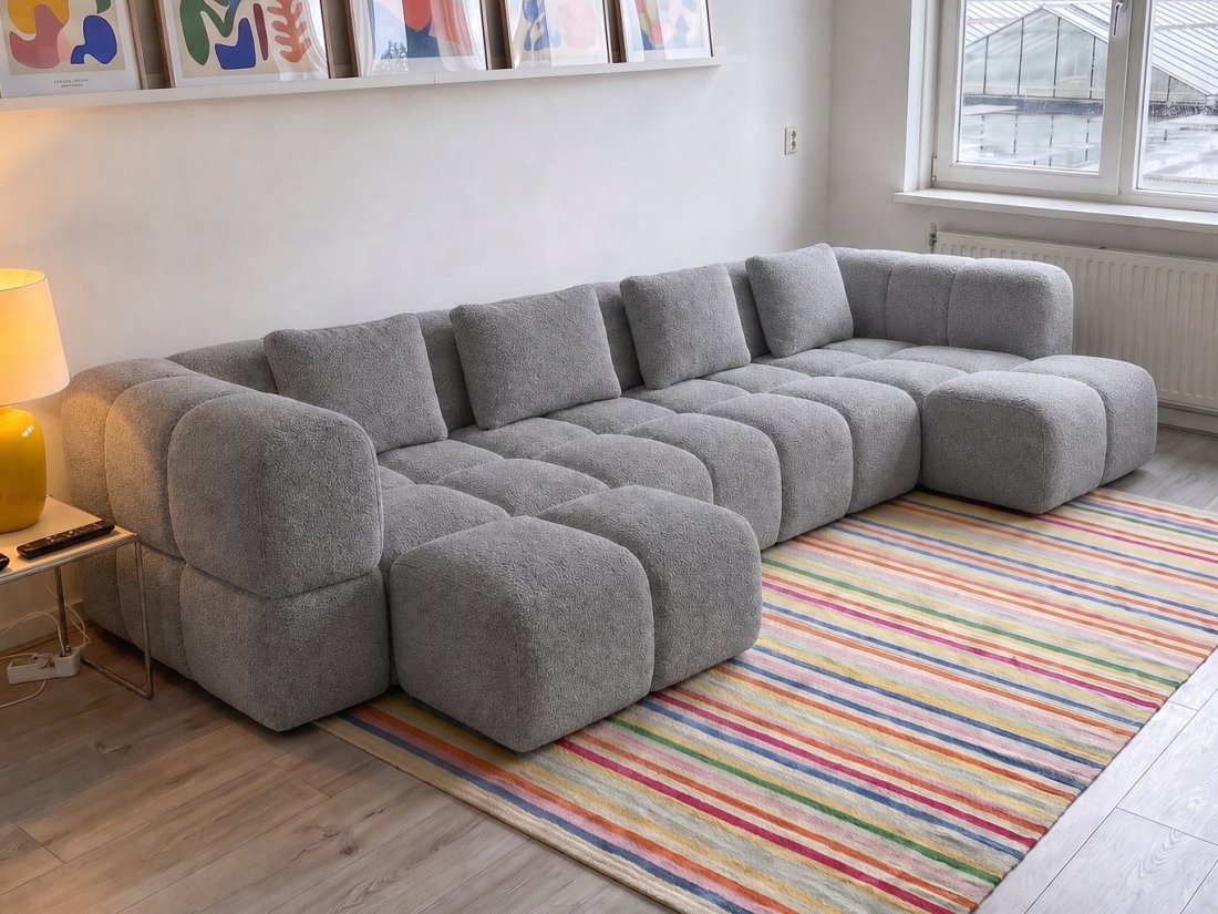 Pijnacker Longchair Klein + 2 Zits + Longchair Klein in grijs – kleurimpressie – A-meubel