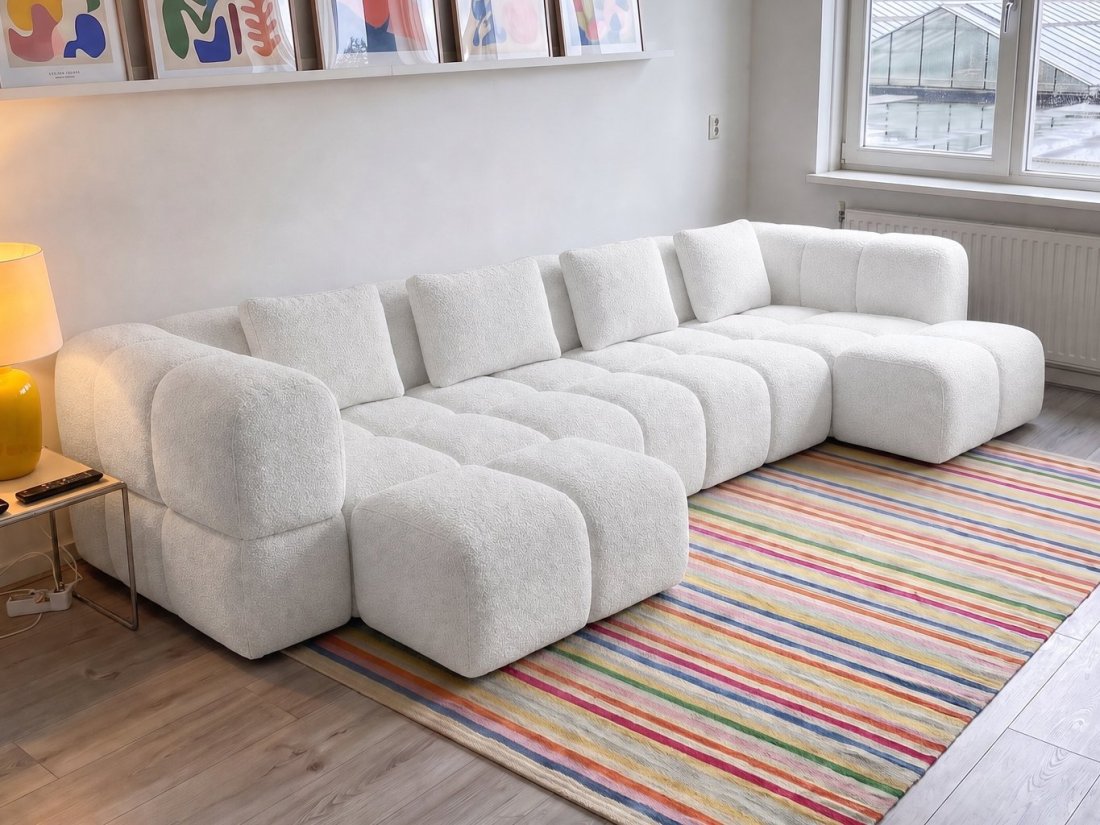 Pijnacker Longchair Klein + 2 Zits + Longchair Klein in wit – kleurimpressie – A-meubel