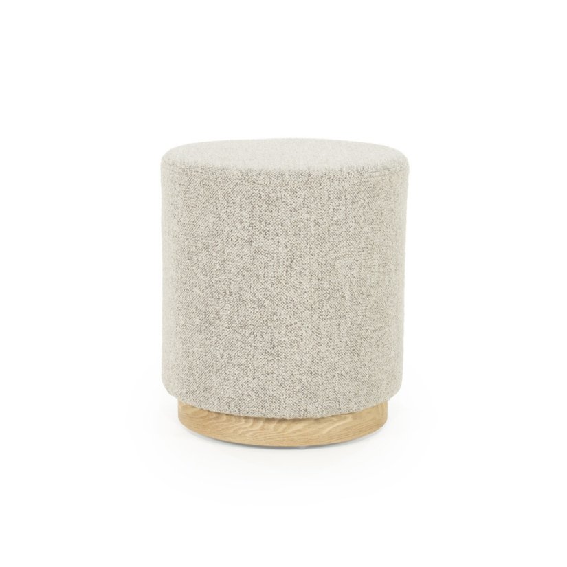 Hocker Poef Avah Small - Taupe Mantz - 96300 41cm – A-meubel