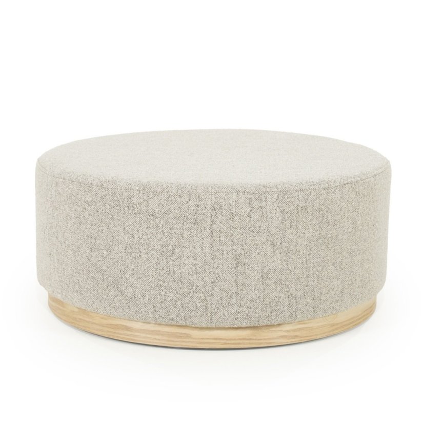 Hocker Poef Avah Large - Taupe Mantz - 96302 80cm – A-meubel