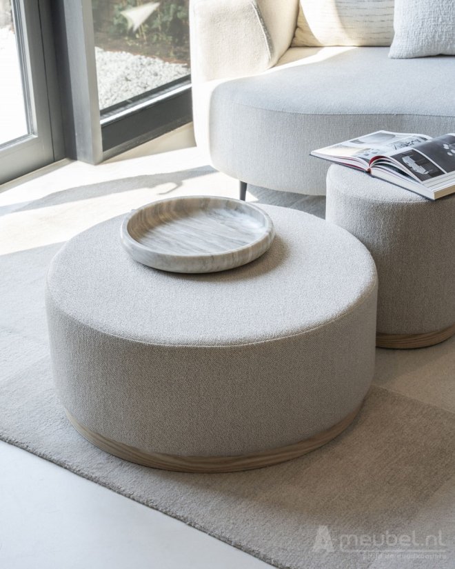 Hocker Poef Avah Large - Taupe Mantz - 96302 80cm – foto 2 – A-meubel
