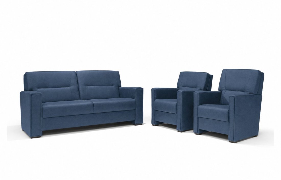 Purmerend Fauteuil - Rug: Hoog in blauw – kleurimpressie – A-meubel