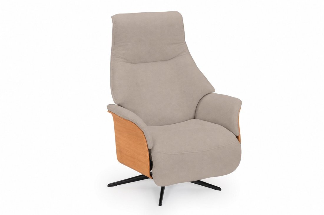 Relaxfauteuil Dokkum in taupe – kleurimpressie – A-meubel