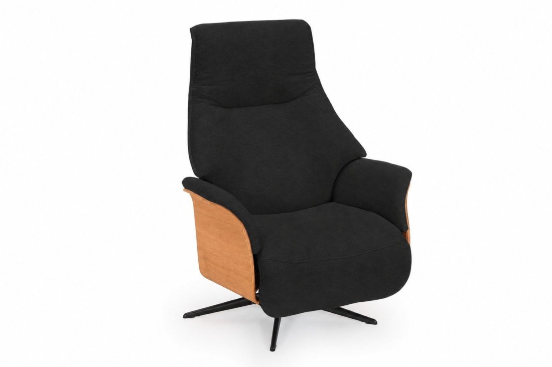 Relaxfauteuil Dokkum in zwart – kleurimpressie – A-meubel