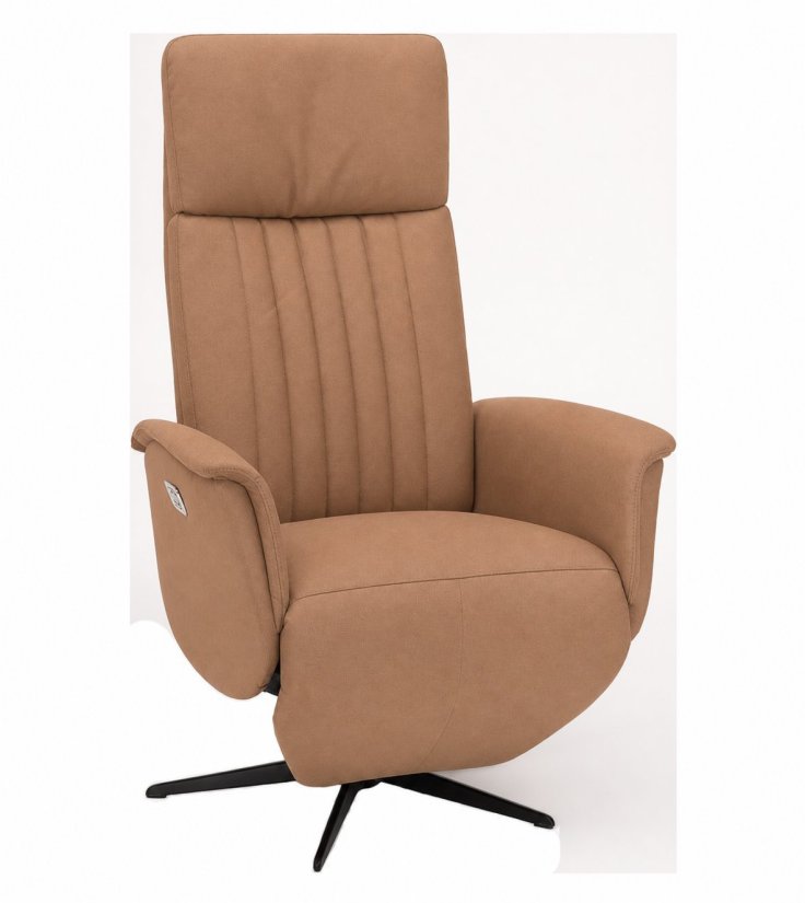 Relaxfauteuil Leerdam in cognac – kleurimpressie – A-meubel