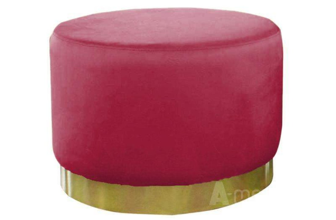 Poef Lexmond 80x47cm met spiegelrand Rood – A-meubel