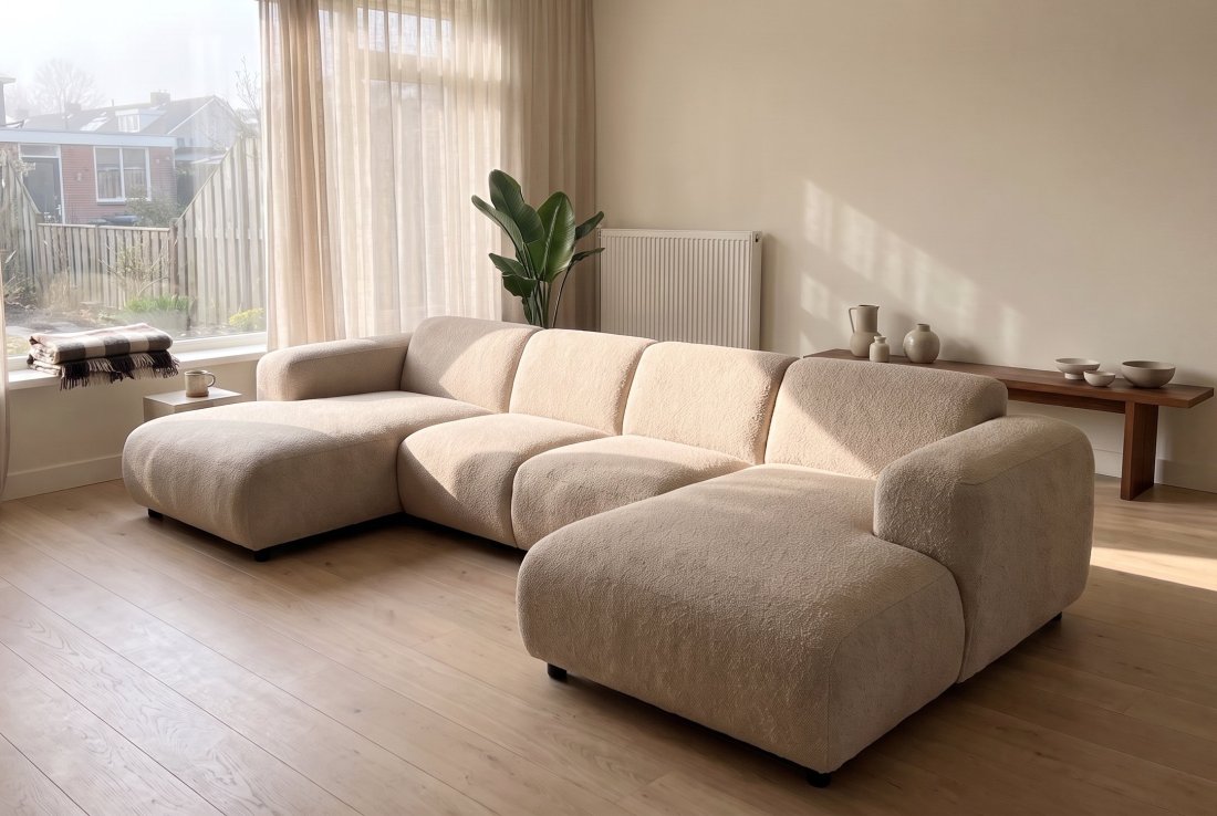 U-bank Rotterdam Longchair + 2 Zits + Longchair in beige – foto 2 – A-meubel
