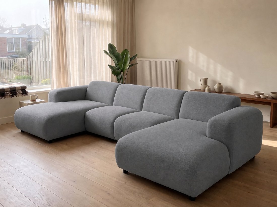 Rotterdam Longchair + 2 Zits + Longchair in grijs – kleurimpressie – A-meubel