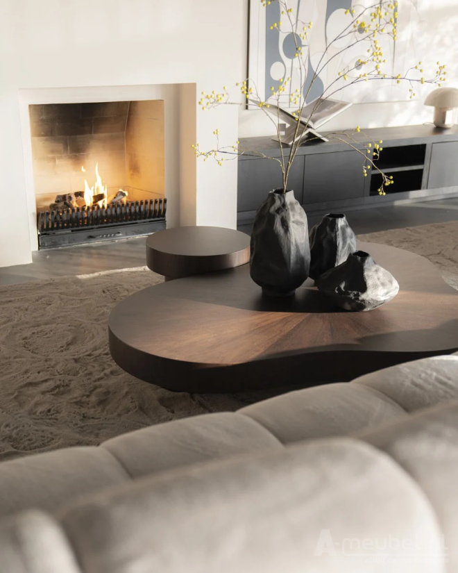 Salontafels Bobbie - 150x110x25cm - Zwart/Bruin - 95977 – foto 6 – A-meubel