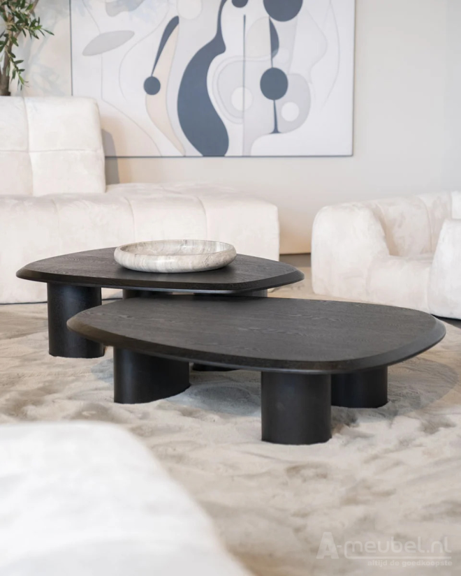 Salontafels Walter - 106x88x27cm - Zwart - 95979 – foto 5 – A-meubel