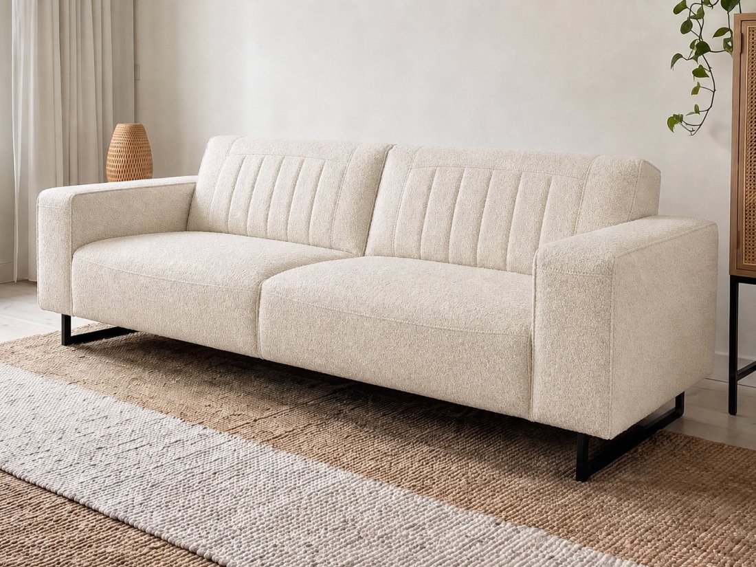 Scherpenisse 3 Zits Bank in creme – kleurimpressie – A-meubel