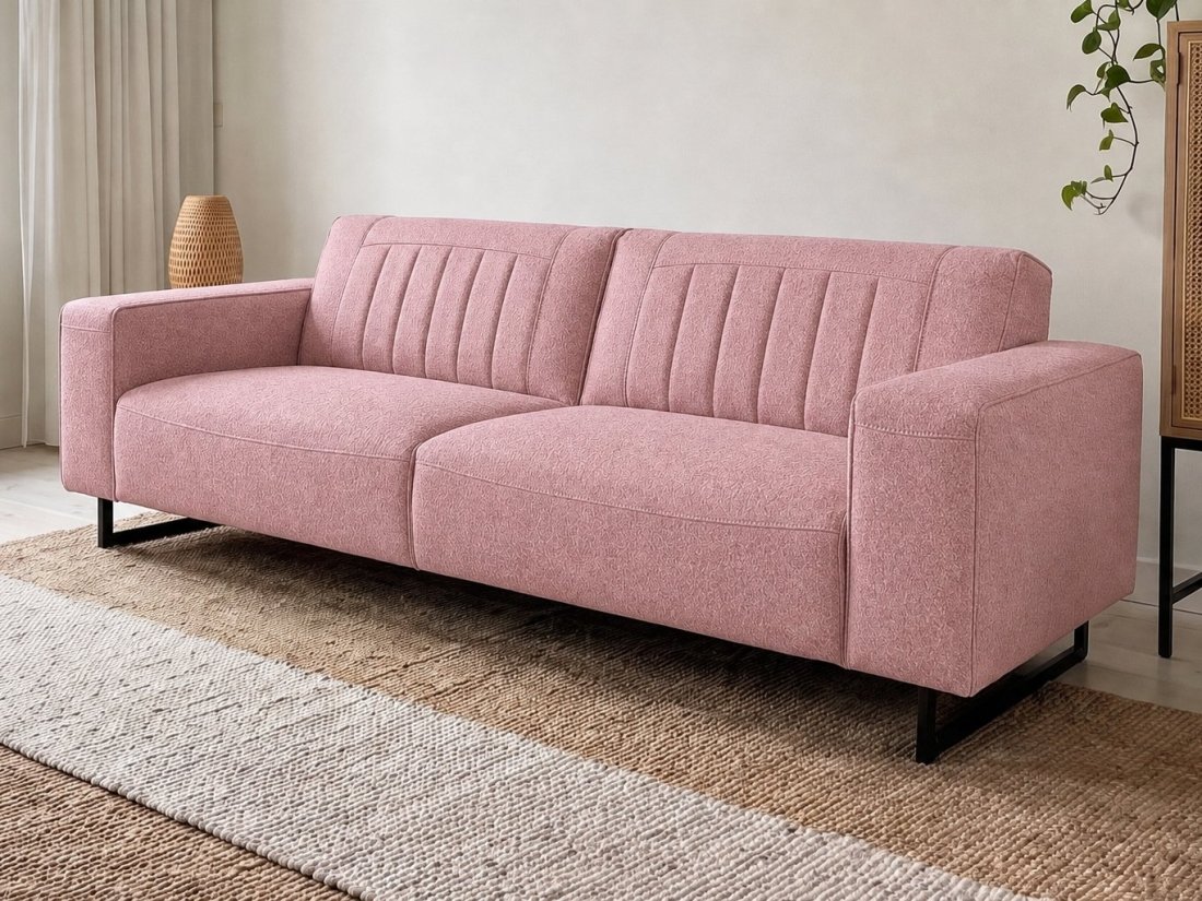 Scherpenisse 3 Zits Bank in roze – kleurimpressie – A-meubel