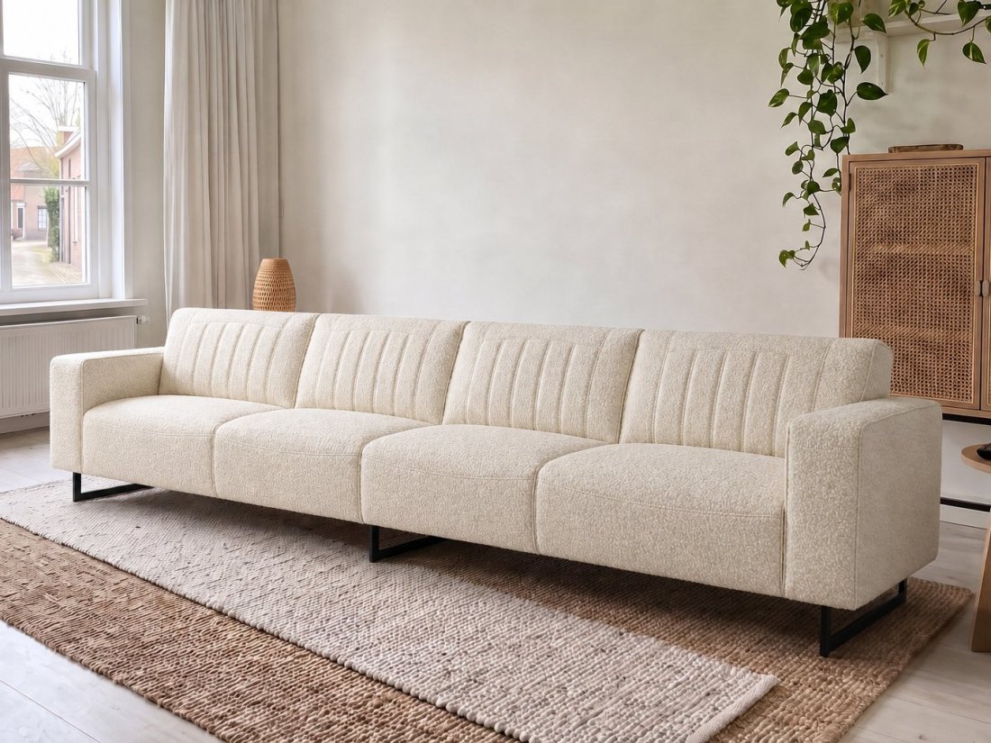 Scherpenisse Bank XL in creme – kleurimpressie – A-meubel