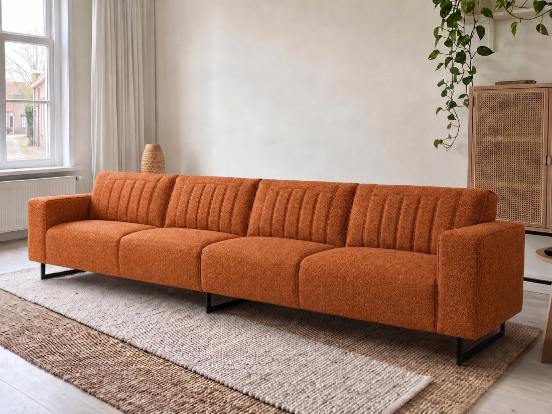 Scherpenisse Bank XL in oranje – kleurimpressie – A-meubel