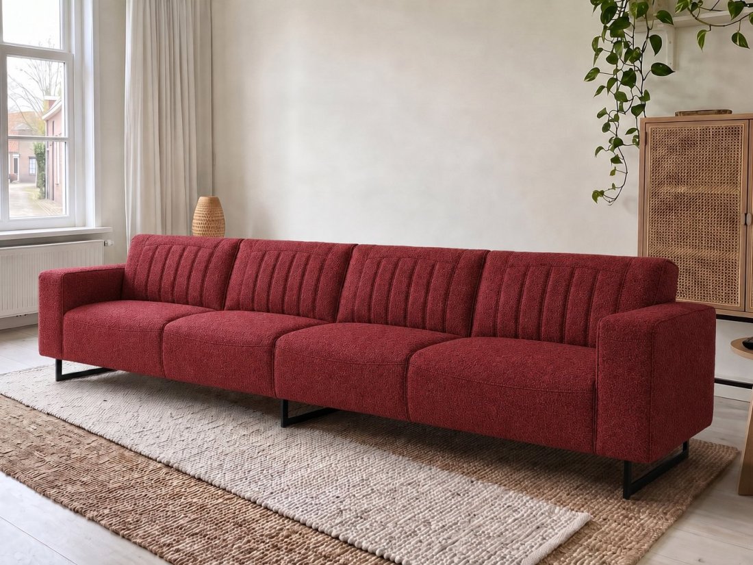 Scherpenisse Bank XL in rood – kleurimpressie – A-meubel